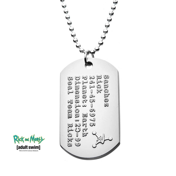 Rick and Morty Seal Team Rick's Dog Tag Pendant Necklace