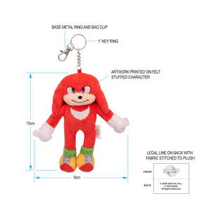 Sonic Movie 3 Knuckles Full Body Plush Keychain