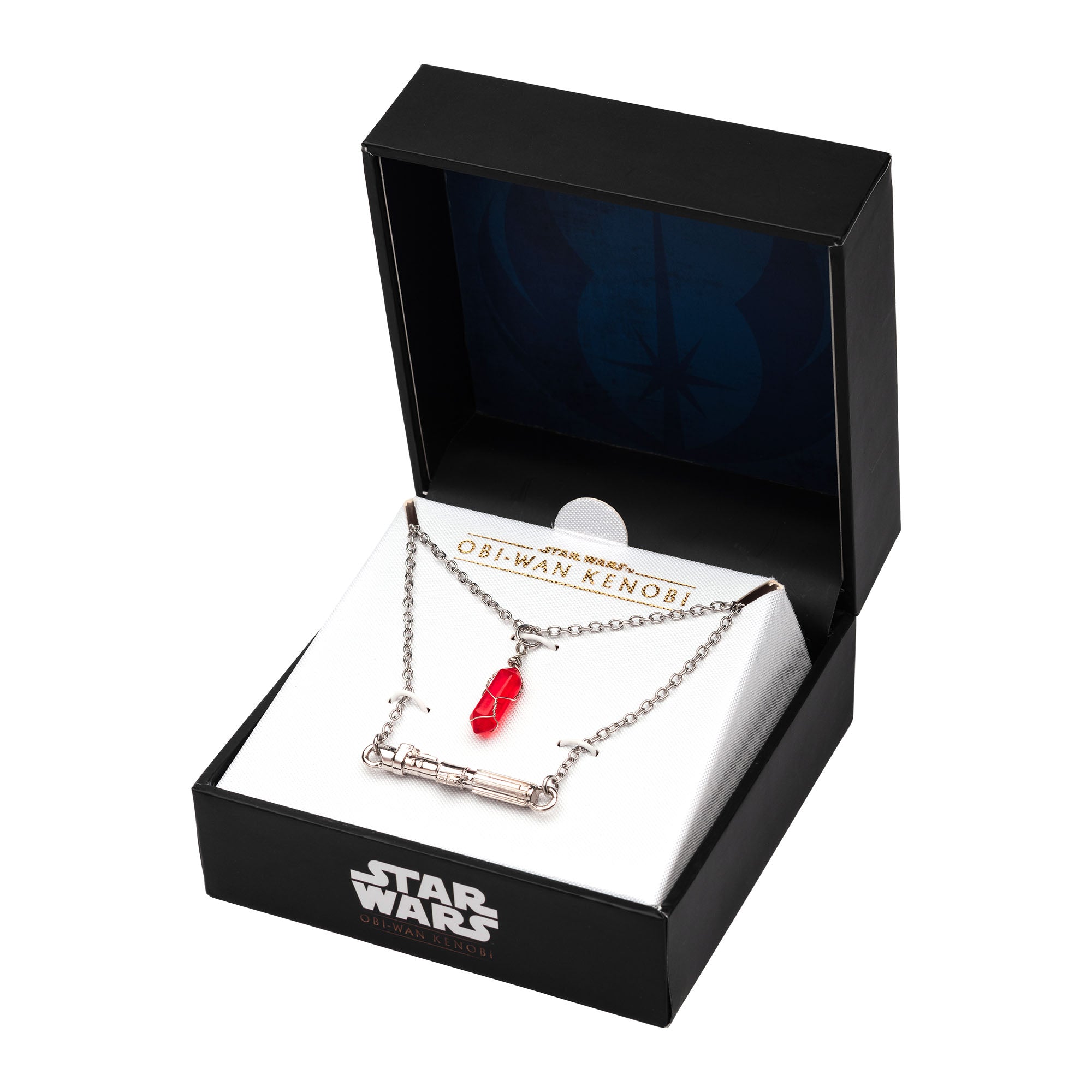 Star Wars 3D Red Vader's Lightsaber Handle and Base Metal with Synthetic Stone Pendant with Stainless Steel Chain Set. - Jewelry Brands Shop