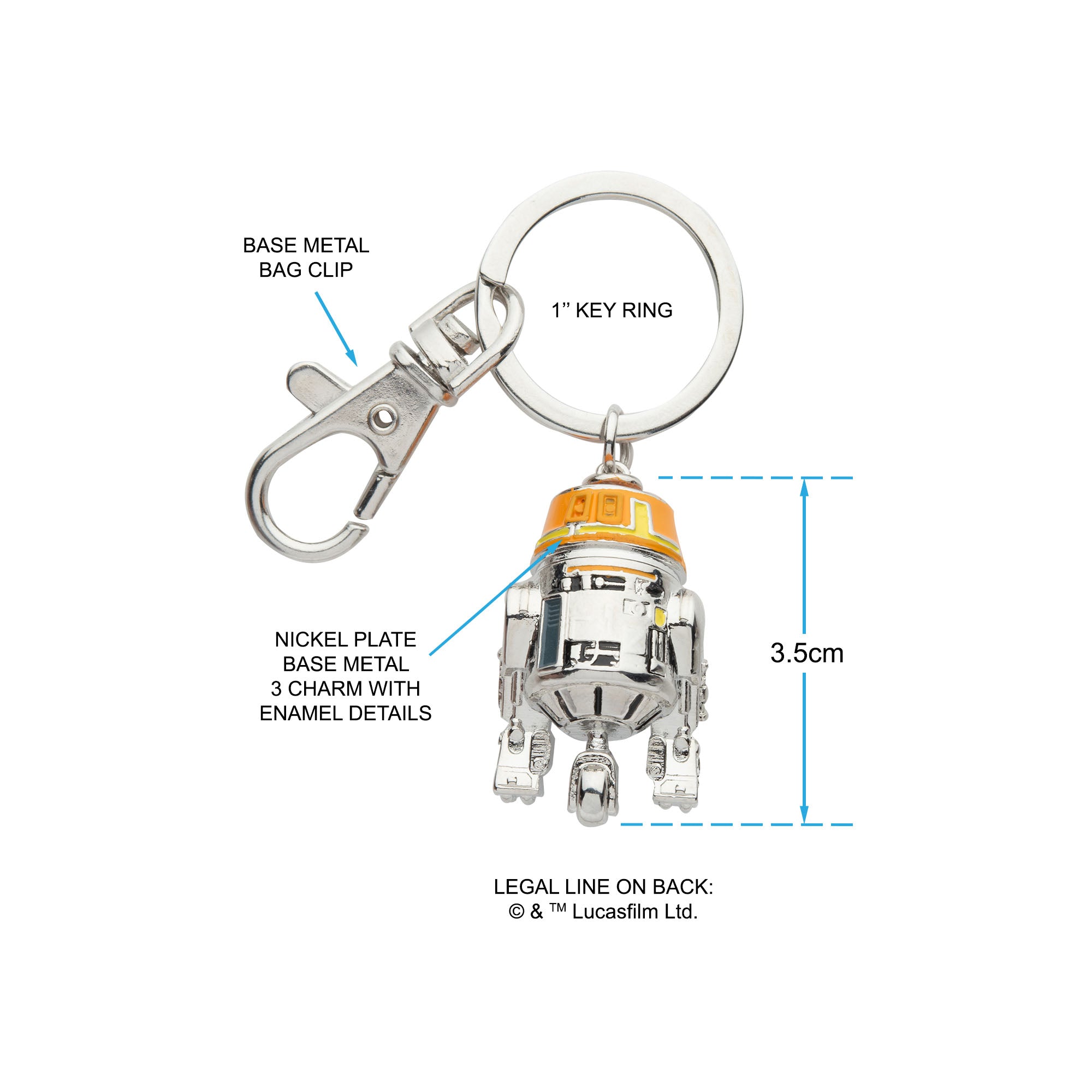 Star Wars Ahsoka 3D Chopper Keychain - Jewelry Brands Shop