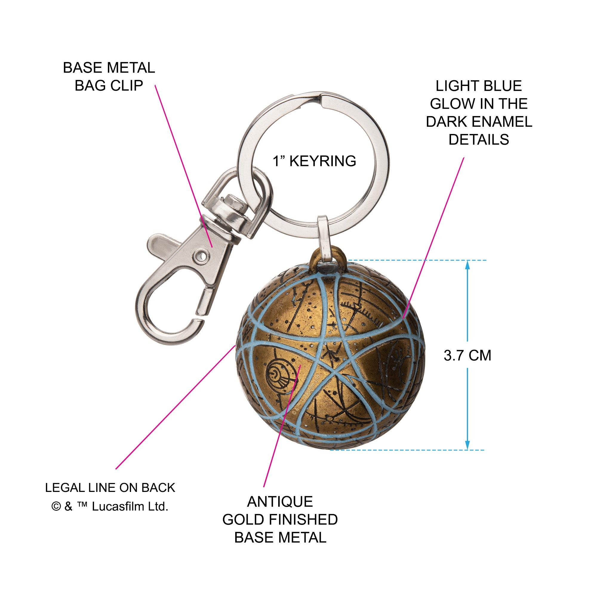 Star Wars Ahsoka 3D Map Glow Keychain - Jewelry Brands Shop