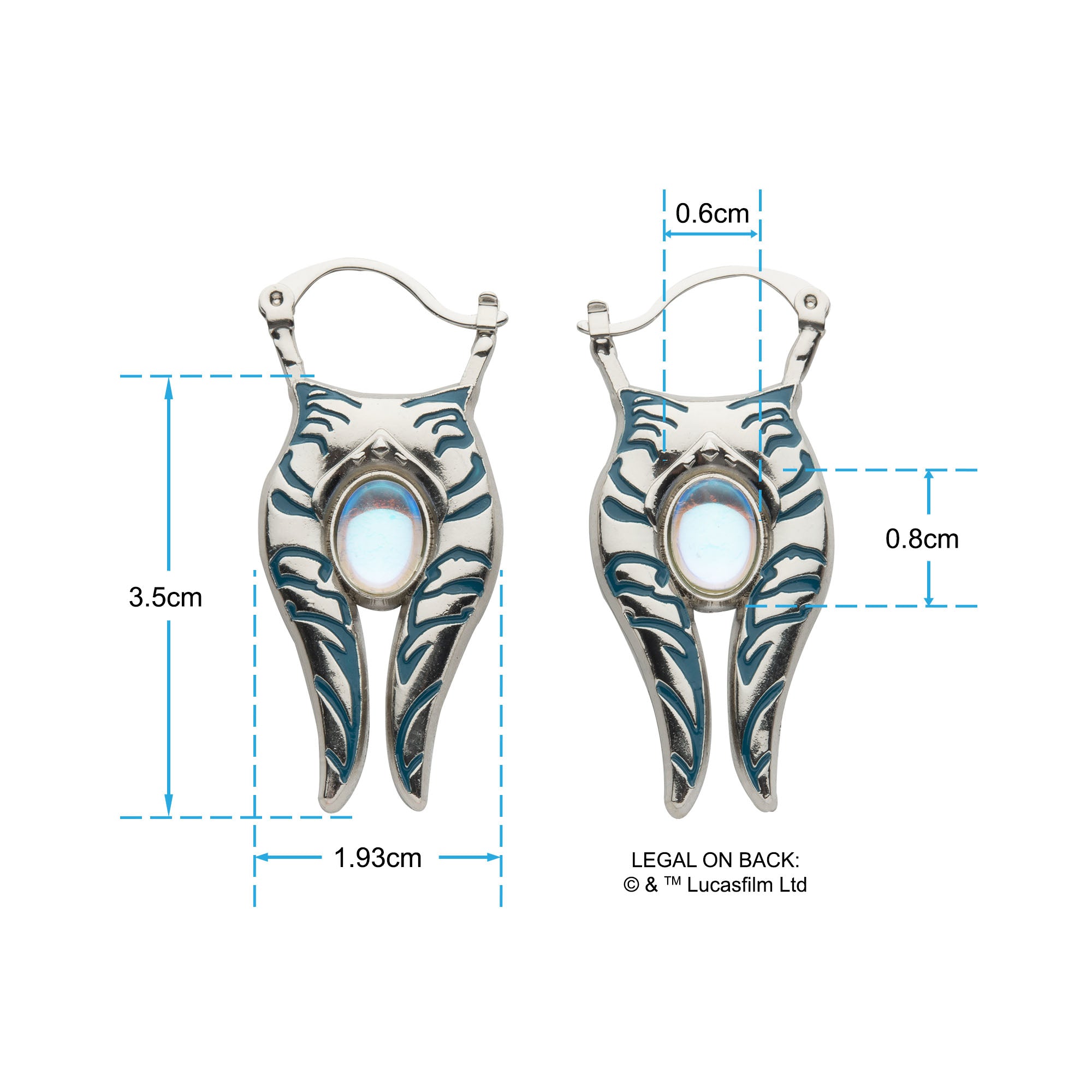 Star Wars Ahsoka Opal 3D Hoops Earrings - Jewelry Brands Shop