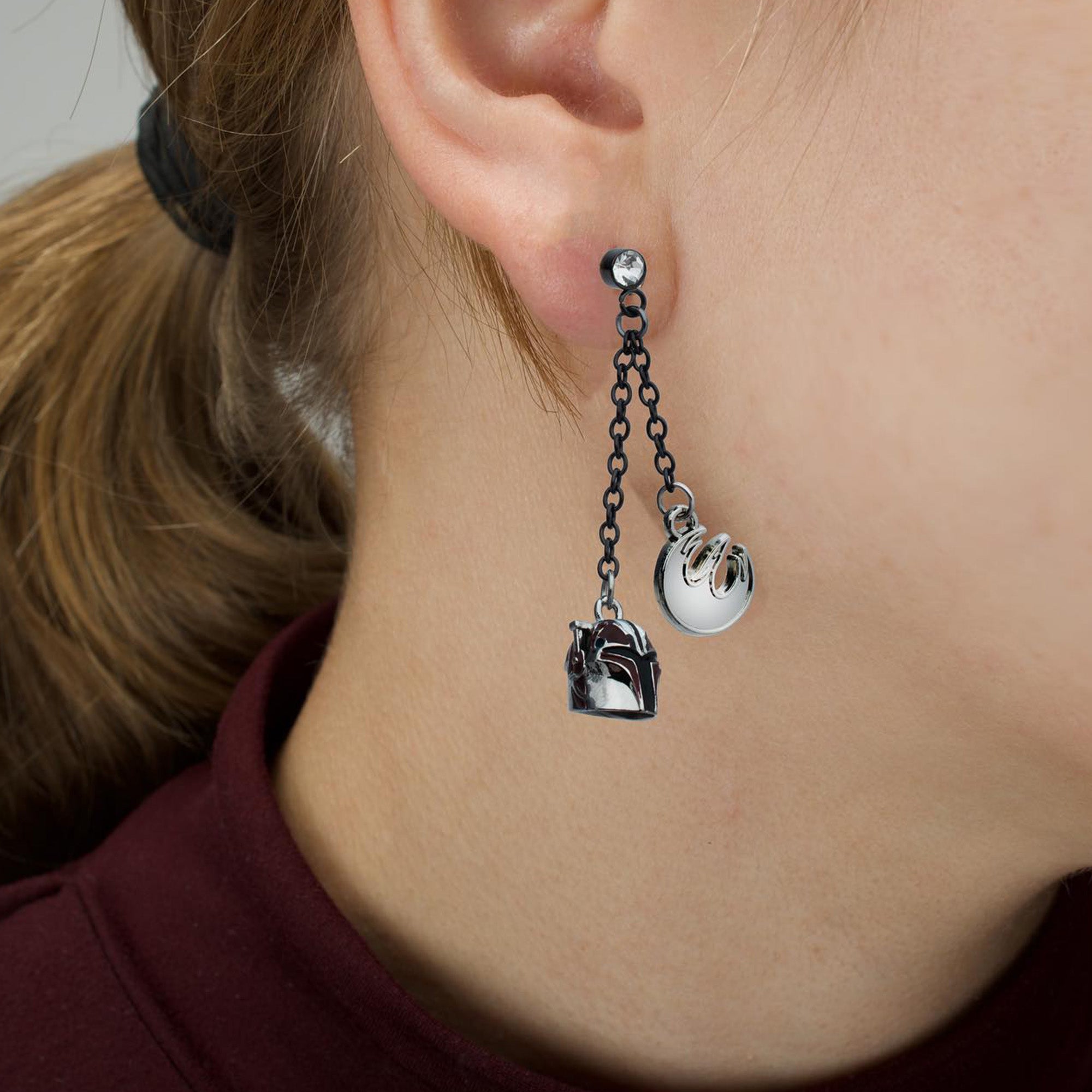 Star Wars Ahsoka Sabine Helmet Dangle Charm Earrings - Jewelry Brands Shop