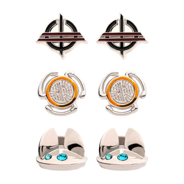 Star Wars Base Metal Obi-Wan 3 Pairs Stud Earrings with Stainless Steel Post Set