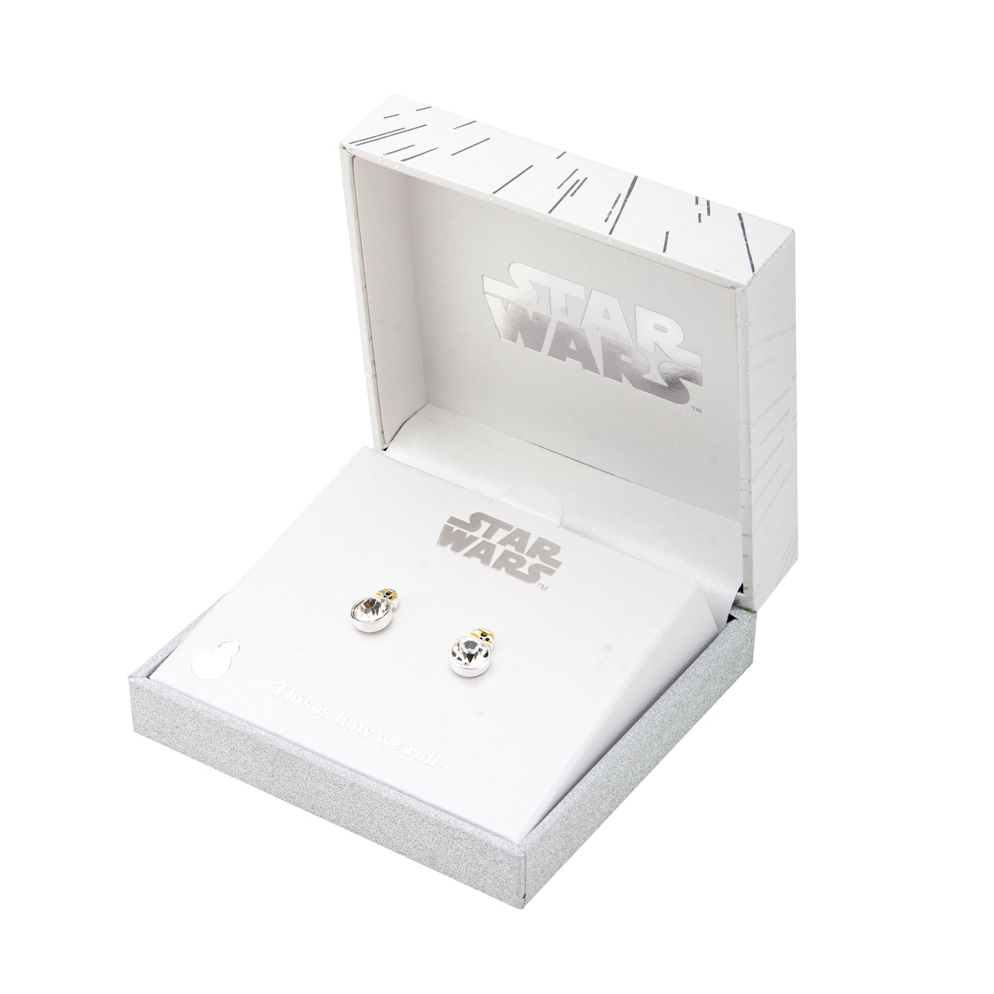 Star Wars Bb - 8 Gem Silver Plated Stud Earrings - Jewelry Brands Shop