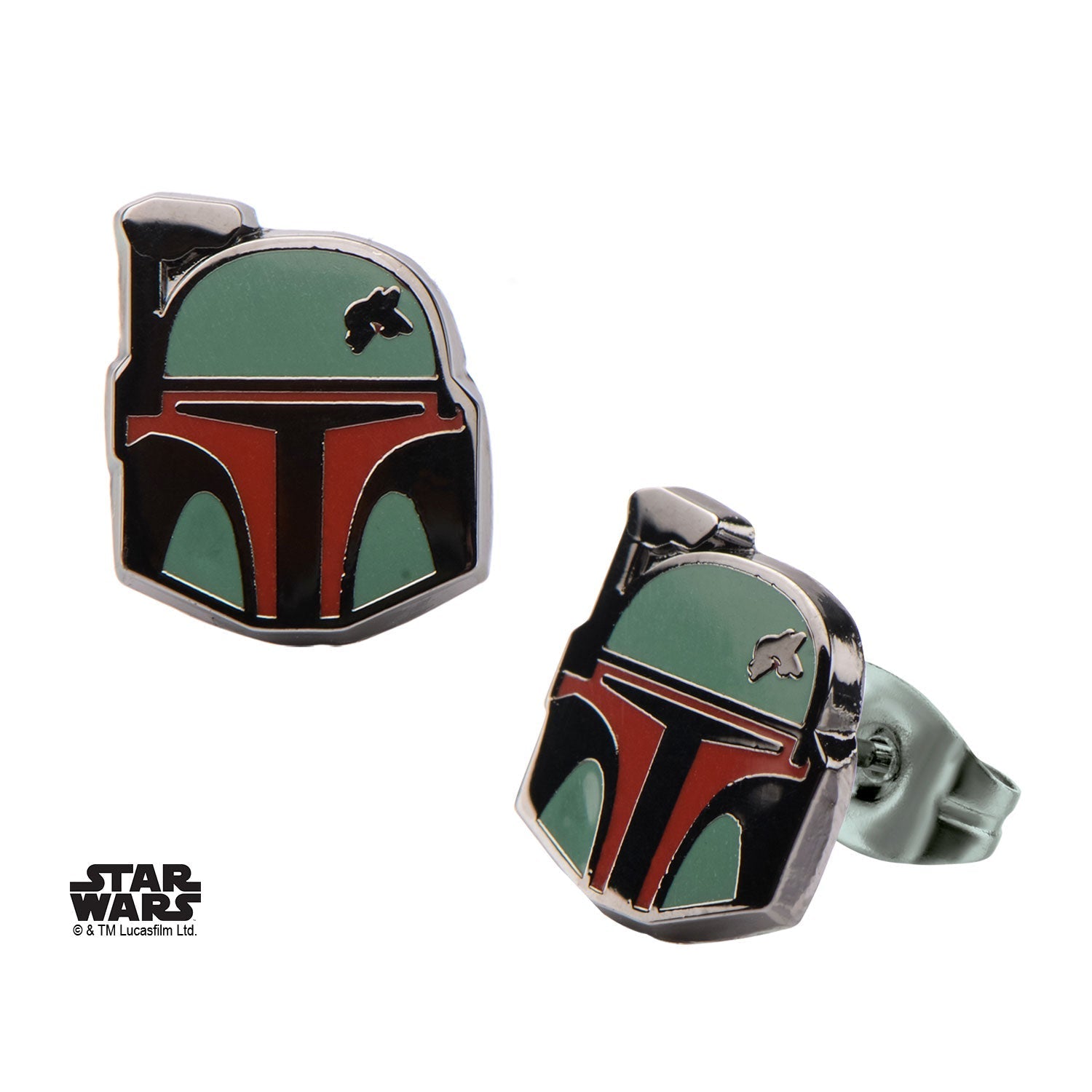 Star Wars Boba Fett Helmet Stud Earrings - Jewelry Brands Shop