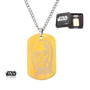 Star Wars C - 3PO Dog Tag Pendant Necklace - Jewelry Brands Shop