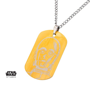 Star Wars C - 3PO Dog Tag Pendant Necklace - Jewelry Brands Shop