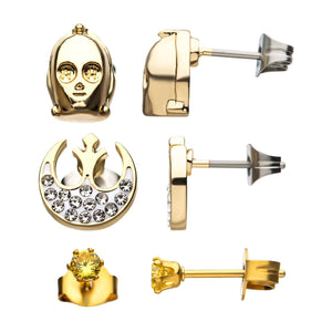 Star Wars C - 3PO Silver Plated Earring Set - Jewelry Brands Shop