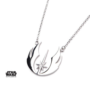 Star Wars Cut Out Jedi Order Symbol with CZ Pendant Necklace - Jewelry Brands Shop