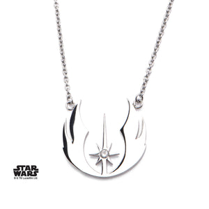 Star Wars Cut Out Jedi Order Symbol with CZ Pendant Necklace - Jewelry Brands Shop