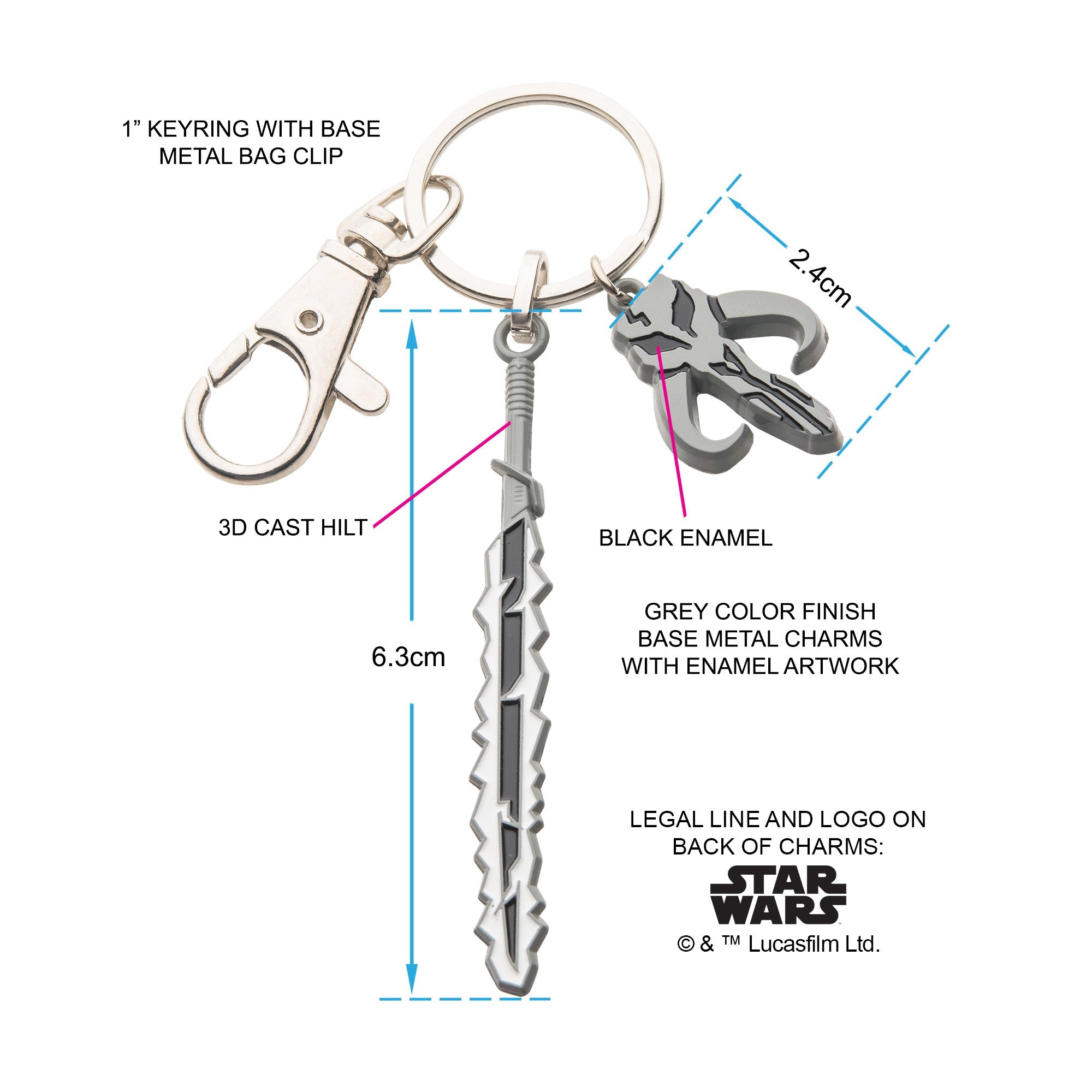 Star Wars Dark Saber Mando Charm Keychain - Jewelry Brands Shop