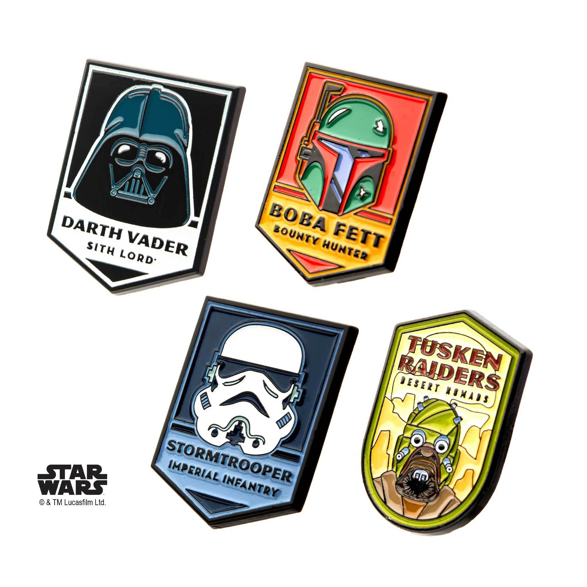 Star Wars Dark Side of the Force Base Metal Pin Set (4 piece) [COMING SOON] - Jewelry Brands Shop