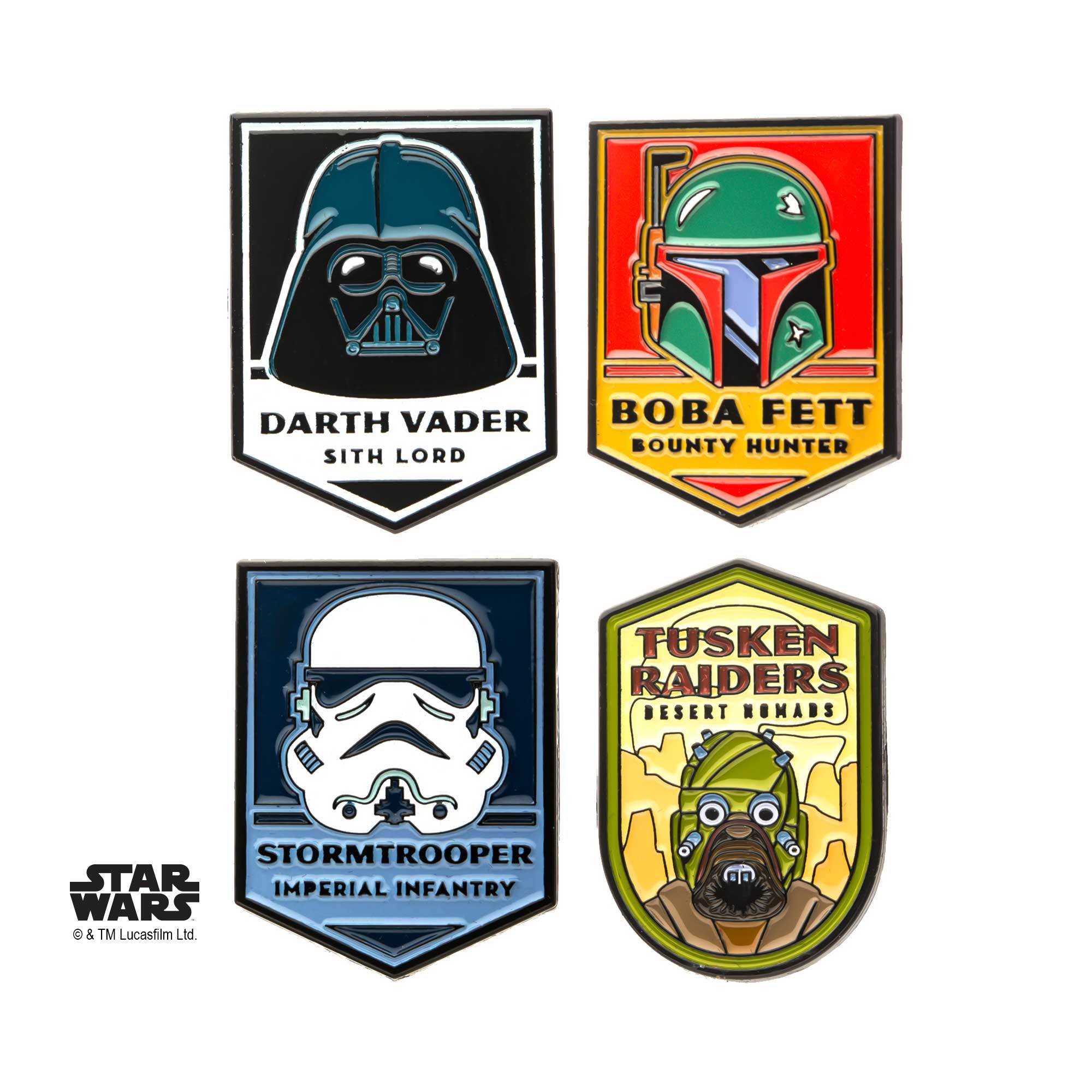 Star Wars Dark Side of the Force Base Metal Pin Set (4 piece) [COMING SOON] - Jewelry Brands Shop