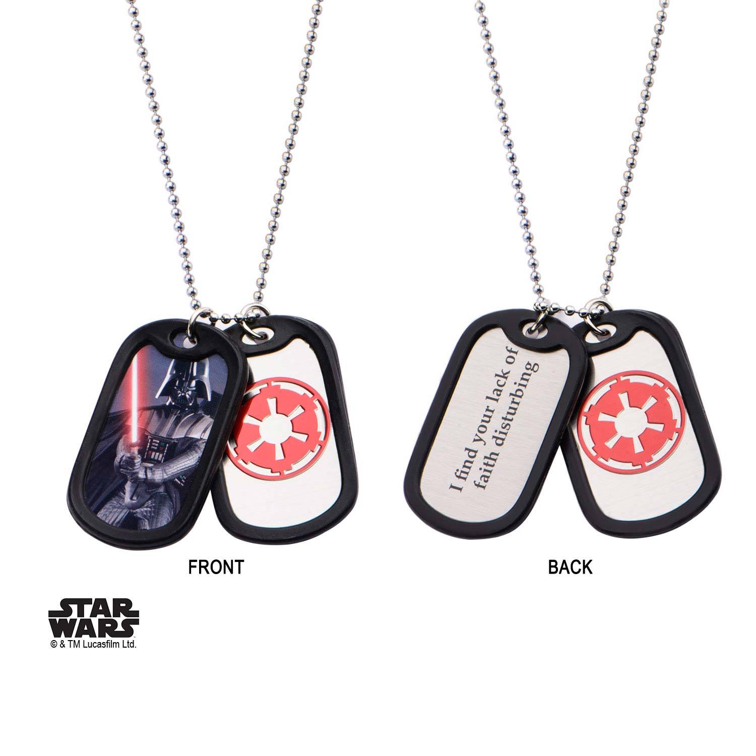 Star Wars Darth Vader Rubber Silencer Double Dog Tag Pendant Necklace - Jewelry Brands Shop