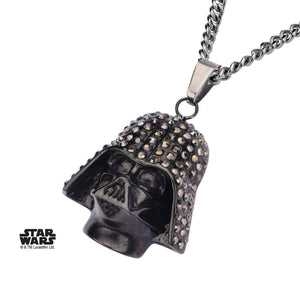 Star Wars Darth Vader with Clear Gem Pendant Necklace - Jewelry Brands Shop