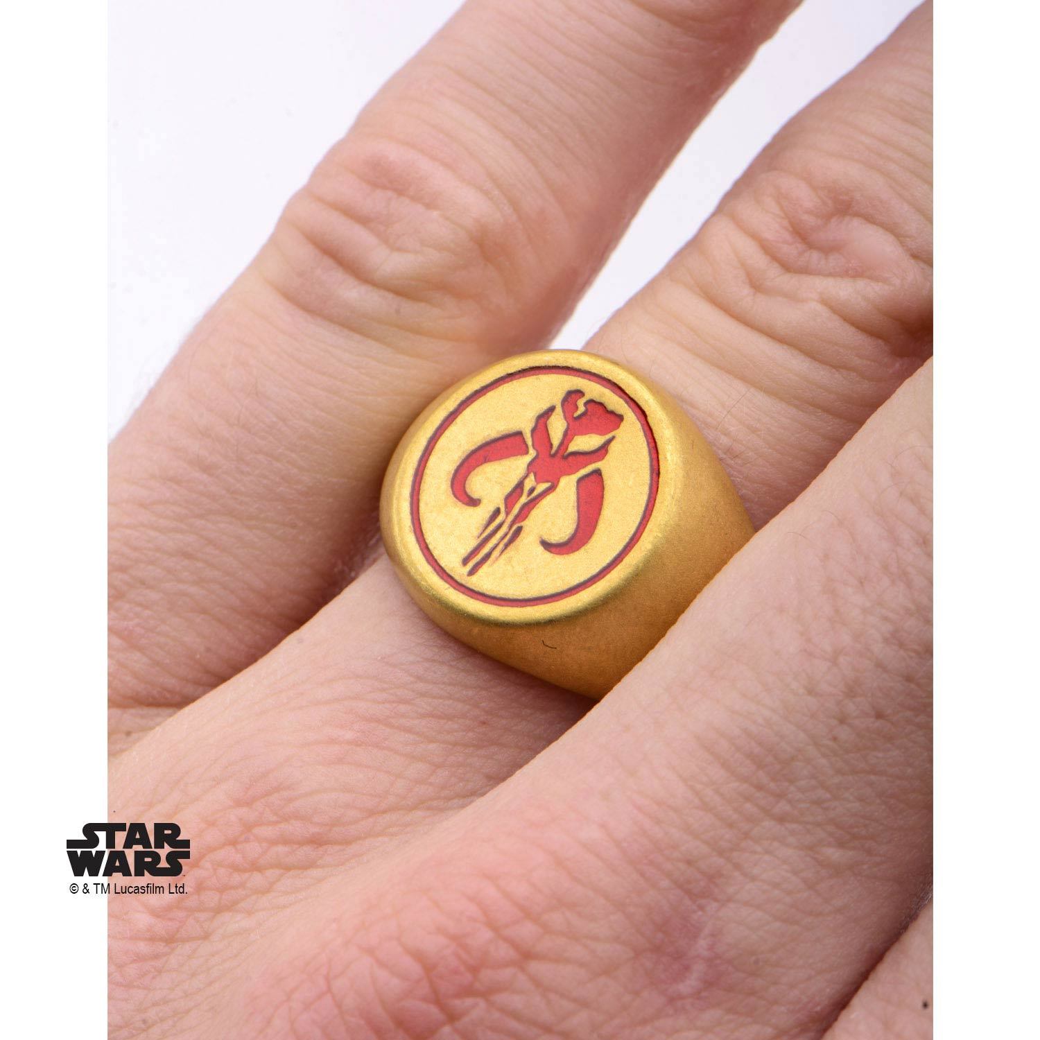 Star Wars Enamel Mandalorian Logo/Mythosaur Skull Symbol Ring - Jewelry Brands Shop