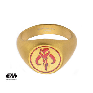 Star Wars Enamel Mandalorian Logo/Mythosaur Skull Symbol Ring - Jewelry Brands Shop