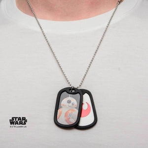 Star Wars Episode 7 BB - 8 Rubber Silencer Double Dog Tag Pendant Necklace - Jewelry Brands Shop