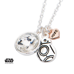 Star Wars Episode 7 BB - 8 with Clear Gem Pendant Necklace - Jewelry Brands Shop