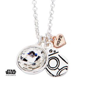 Star Wars Episode 7 BB - 8 with Clear Gem Pendant Necklace - Jewelry Brands Shop