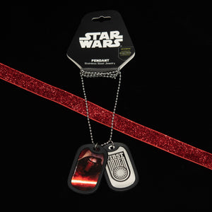 Star Wars Episode 7 First Order Kylo Ren Rubber Silencer Double Dog Tag Pendant Necklace - Jewelry Brands Shop