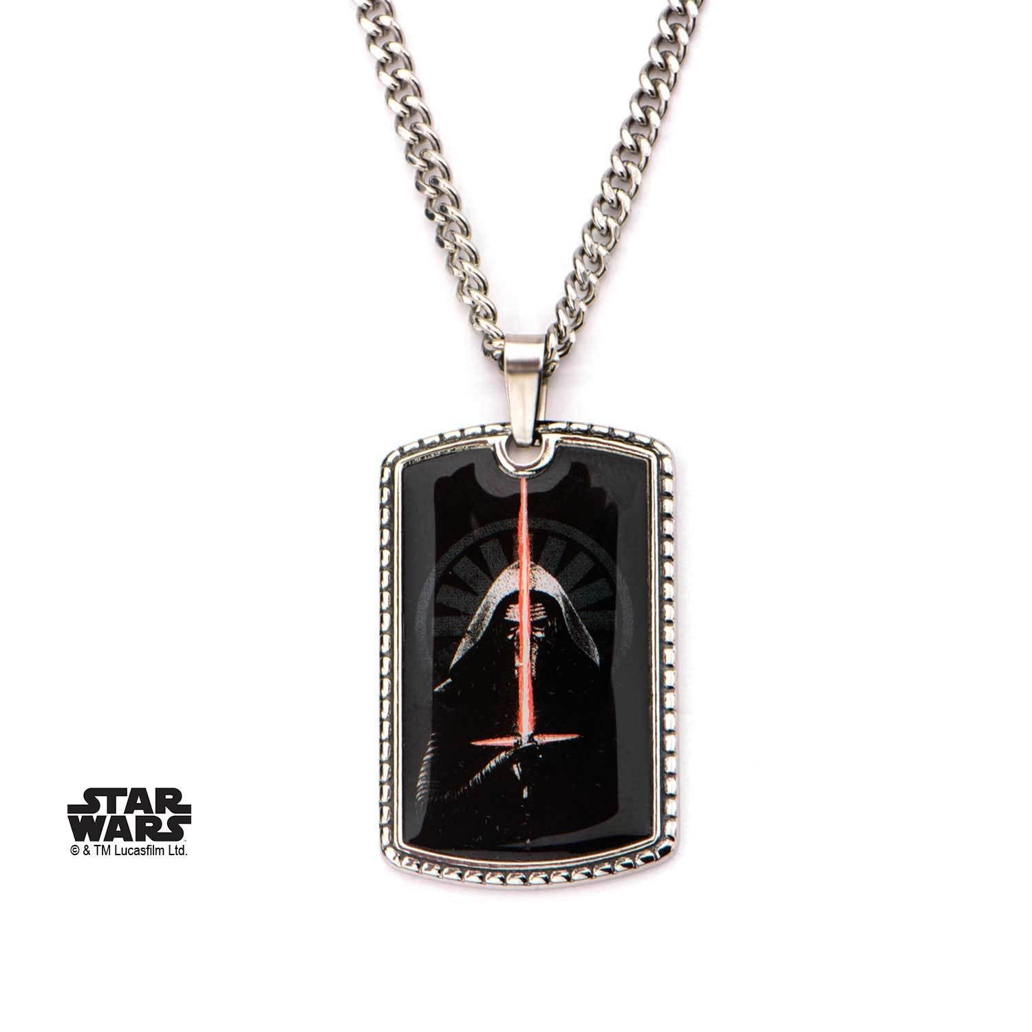 Star Wars Episode 7 Kylo Ren Portrait Dog Tag Pendant Necklace - Jewelry Brands Shop