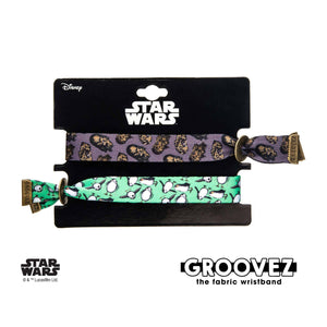 Star Wars Episode 8 Chewbacca and Porg Grooves (tm) Fabric Bracelet Set - Jewelry Brands Shop