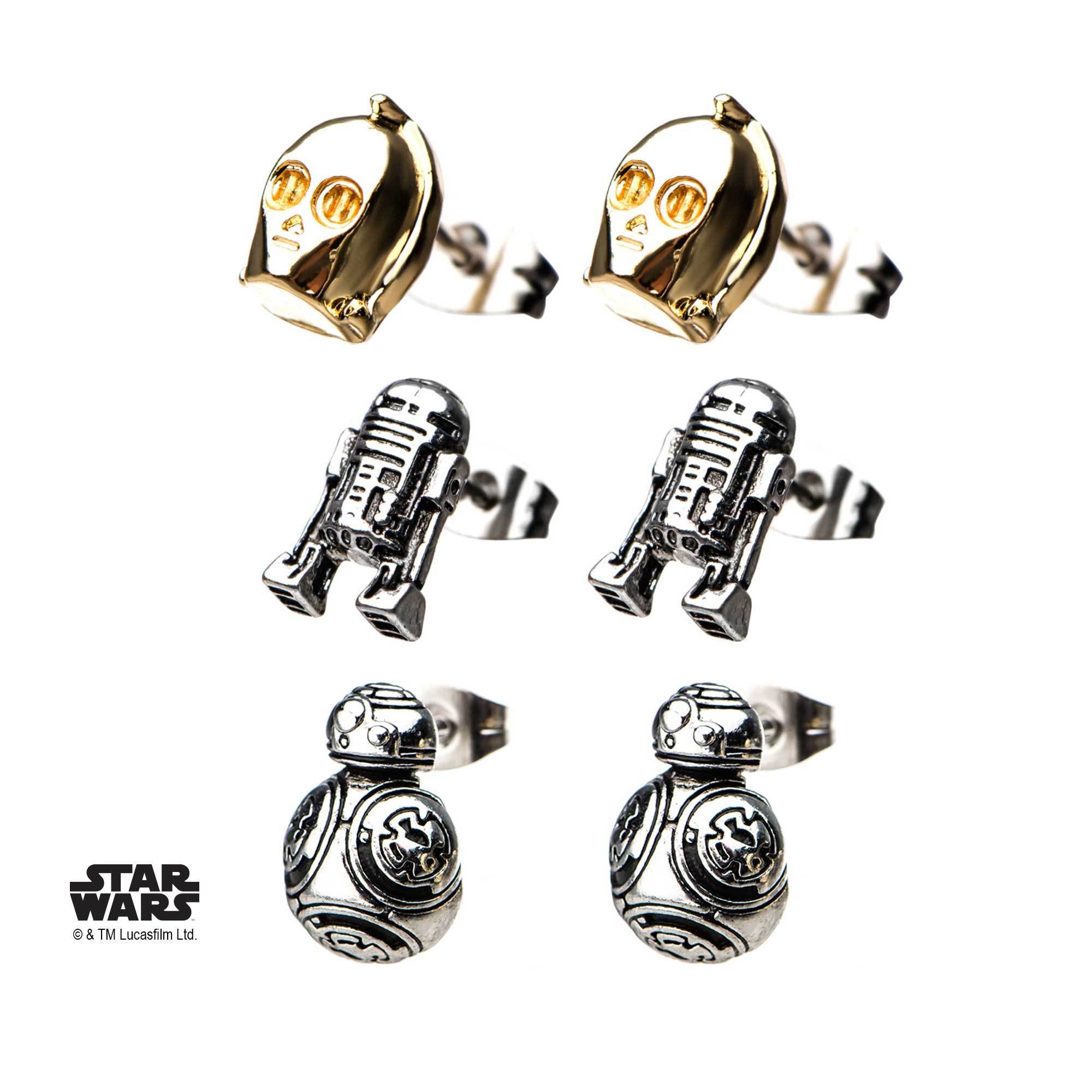 Star Wars Episode 8 Droid Stud Earrings Set - Jewelry Brands Shop