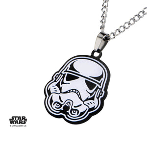 Star Wars Etched Stormtrooper Enamel Pendant Necklace - Jewelry Brands Shop