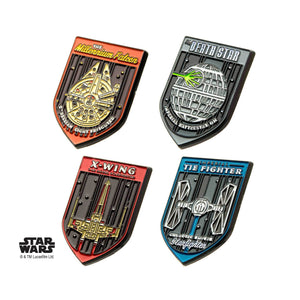 Star Wars Fighters Space Ships Base Metal Pin Set (4 piece) - Jewelry Brands Shop