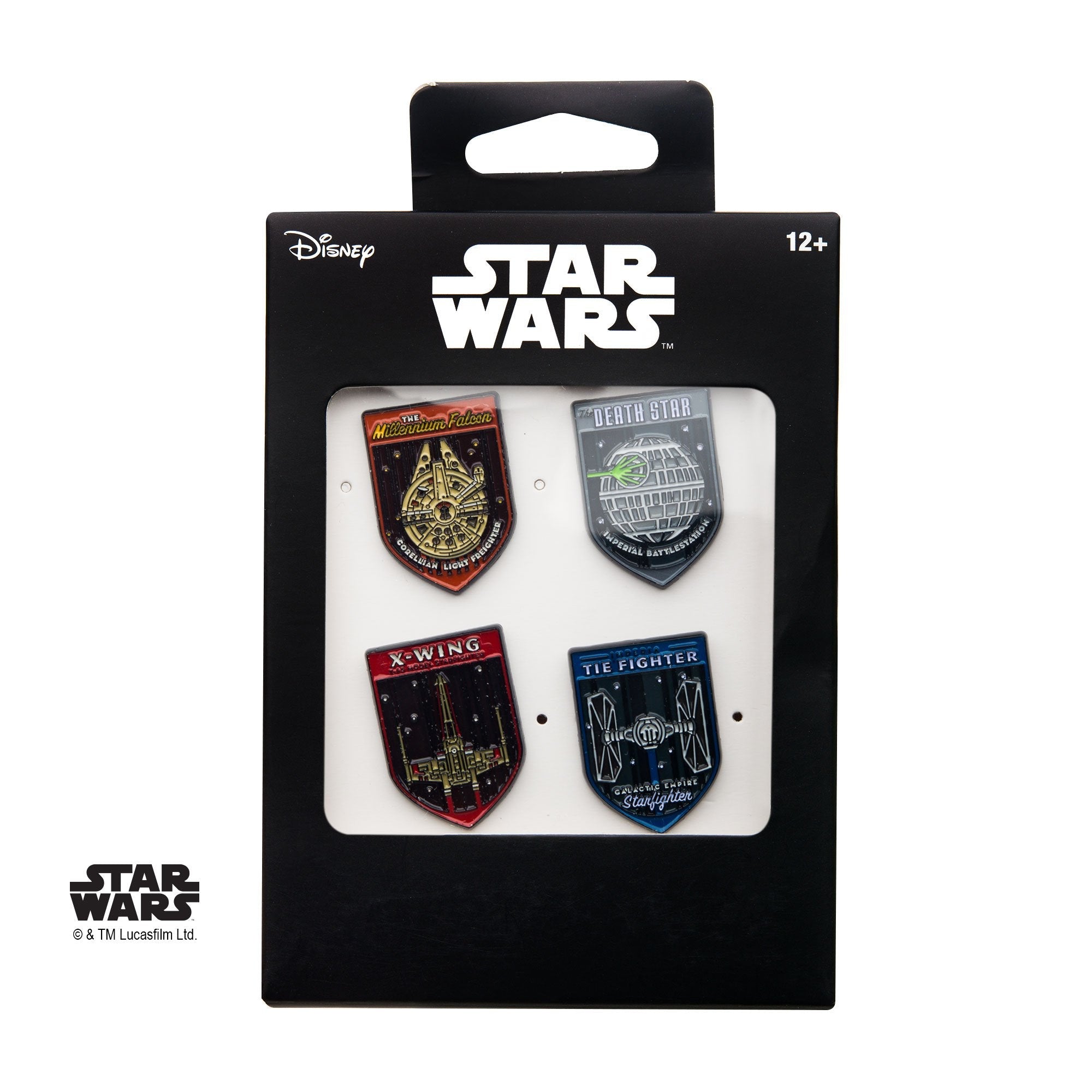 Star Wars Fighters Space Ships Base Metal Pin Set (4 piece) - Jewelry Brands Shop