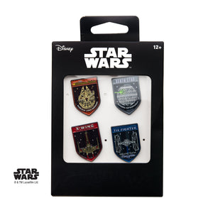 Star Wars Fighters Space Ships Base Metal Pin Set (4 piece) - Jewelry Brands Shop