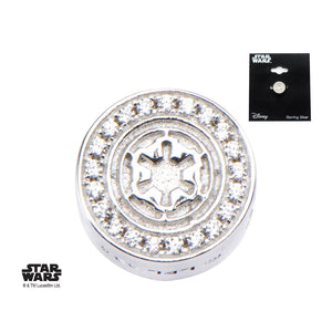 Star Wars Galactic Empire Symbol with Clear CZ Bead Charm - Jewelry Brands Shop