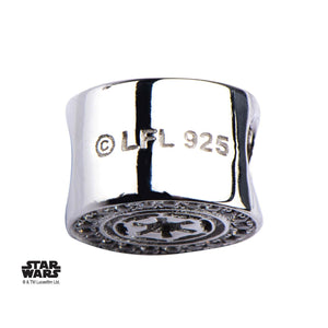 Star Wars Galactic Empire Symbol with Clear CZ Bead Charm - Jewelry Brands Shop