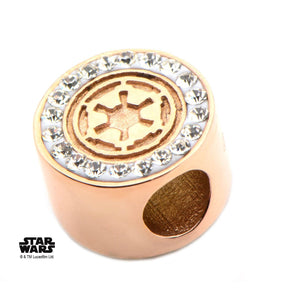 Star Wars Galactic Empire Symbol with Clear CZ Bead Charm - Jewelry Brands Shop