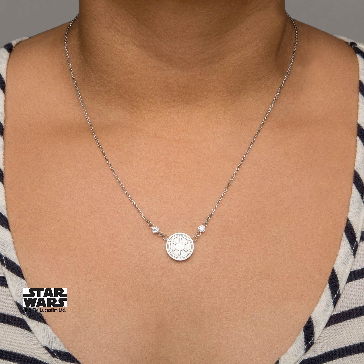 Star Wars Galactic Empire Symbol with CZ Small Pendant Necklace [COMING SOON] - Jewelry Brands Shop