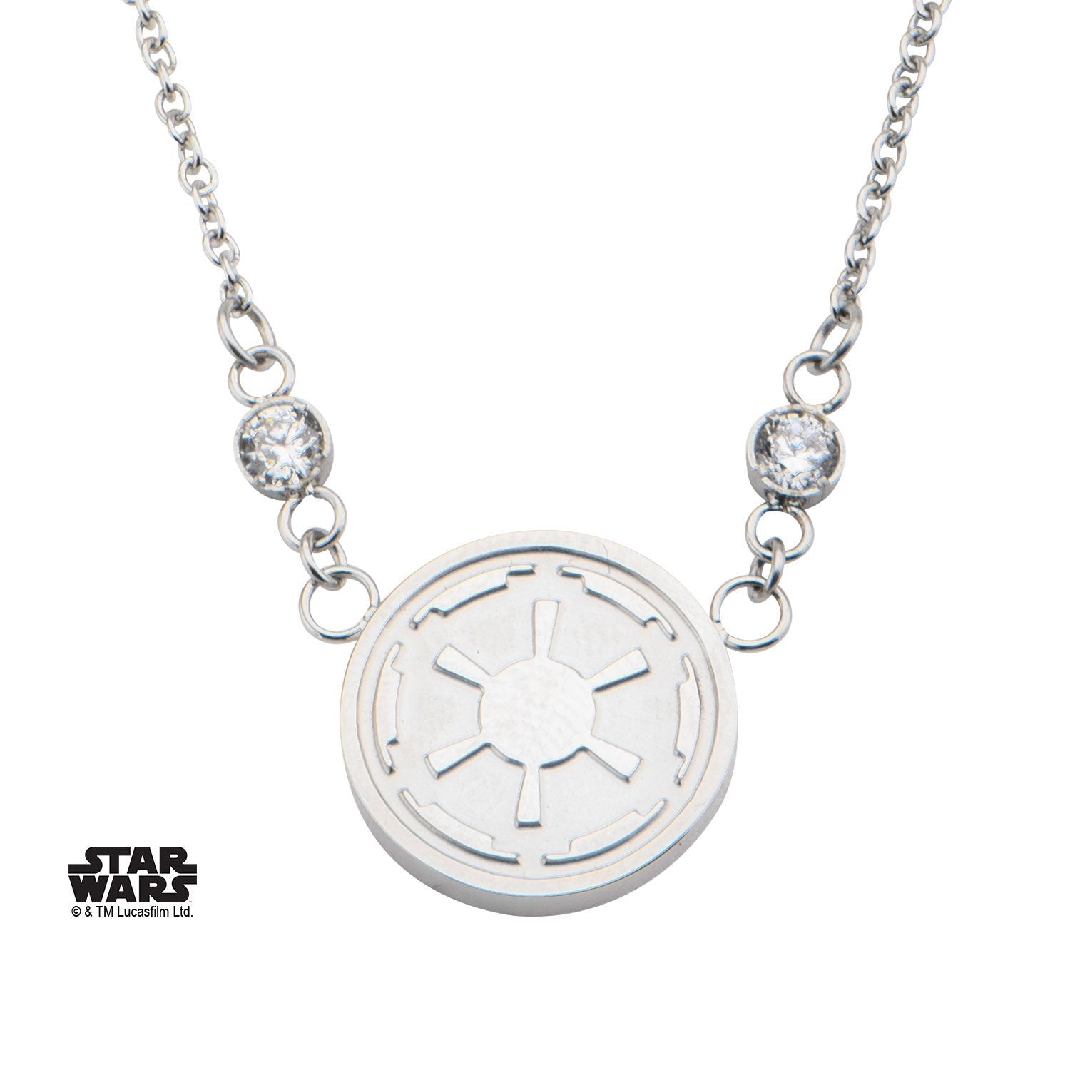 Star Wars Galactic Empire Symbol with CZ Small Pendant Necklace [COMING SOON] - Jewelry Brands Shop