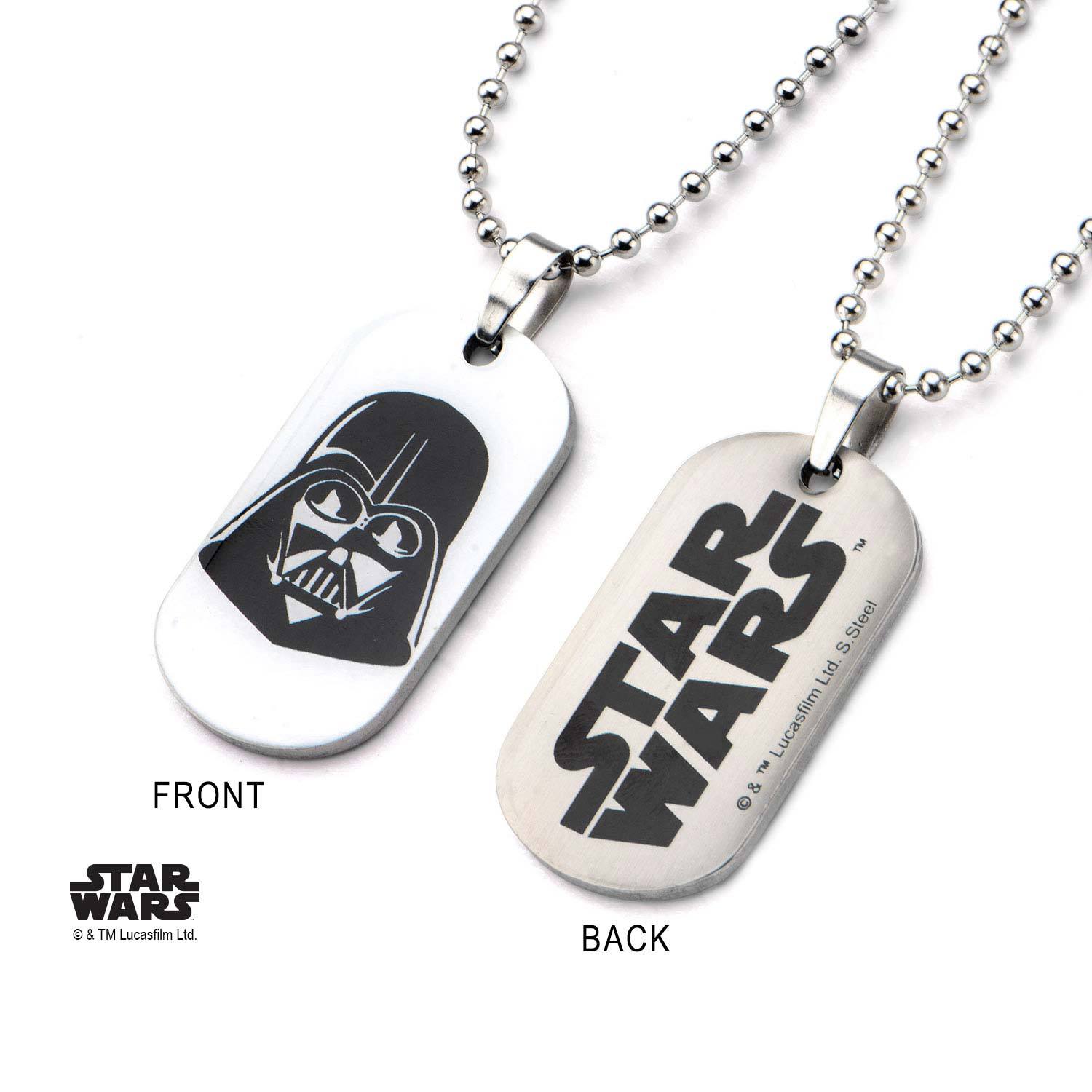 Star Wars Glow in the Dark Darth Vader Dog Tag Pendant Necklace - Jewelry Brands Shop