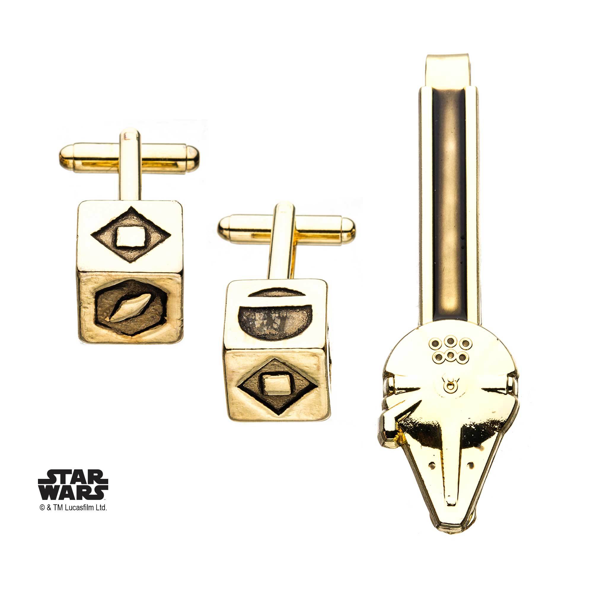 Star Wars Golden Dice Money Clip and Cufflinks Set - Jewelry Brands Shop