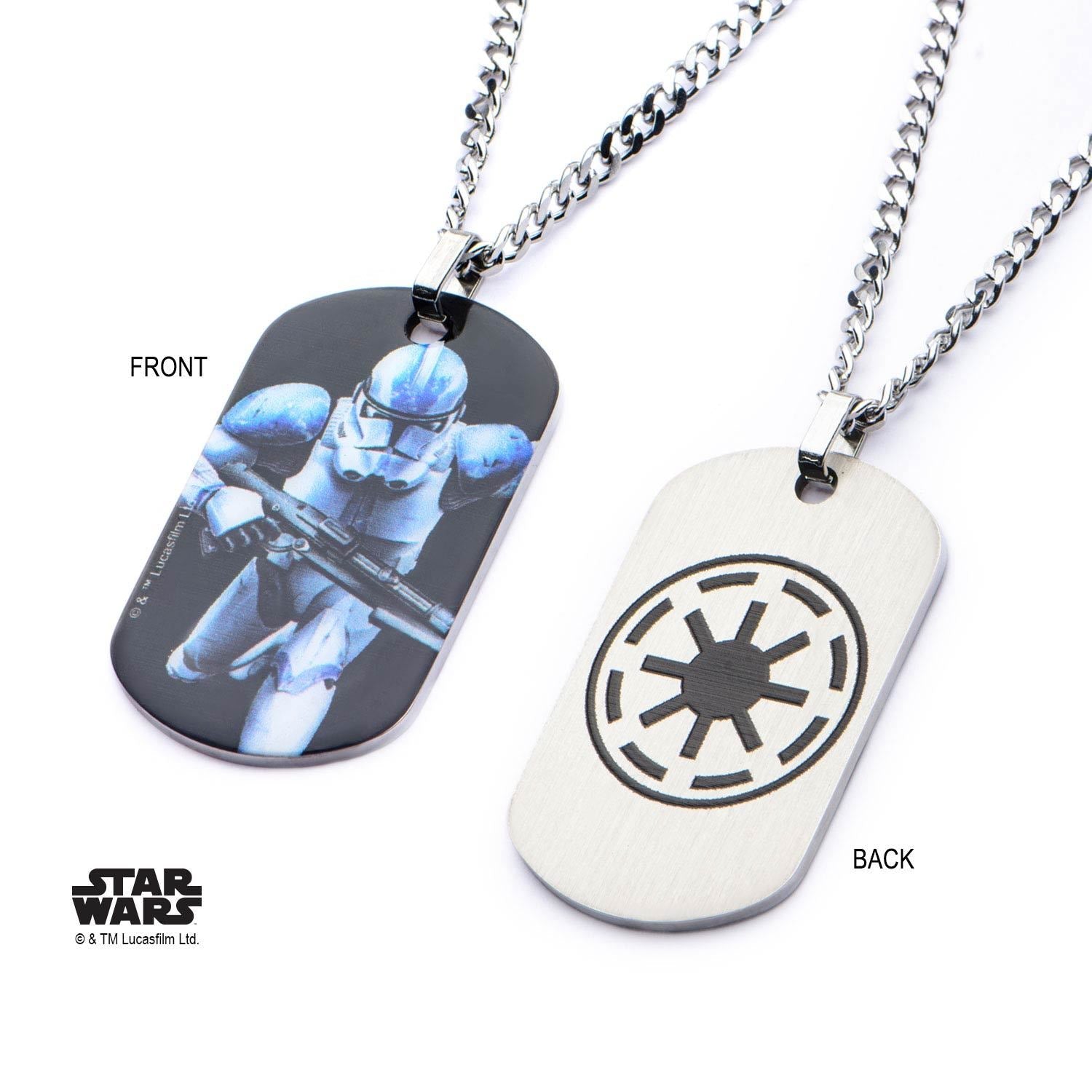 Star Wars Graphic Stormtrooper Dog Tag Pendant Necklace - Jewelry Brands Shop