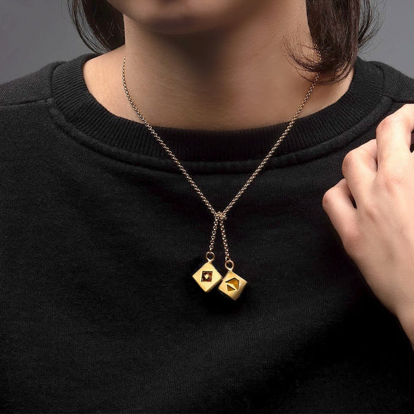 Star Wars Han Solo Corellian Gold 3D Dice Necklace