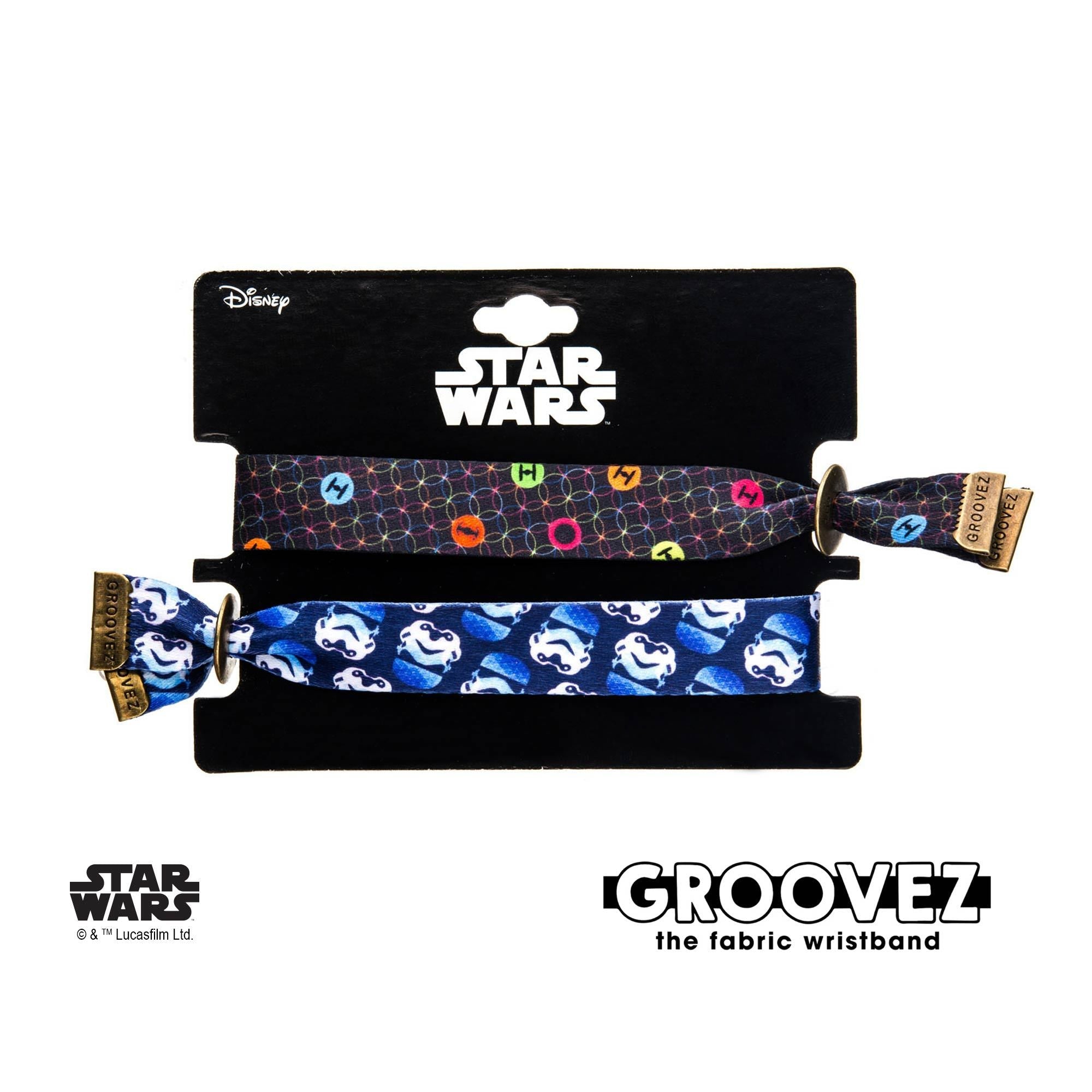 Star Wars Imperial Symbol and Tie Fighter Grooves (tm) Fabric Bracelet Set - Jewelry Brands Shop