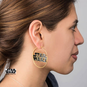 Star Wars Logo Gold Plated Hoop Earrings - Jewelry Brands Shop