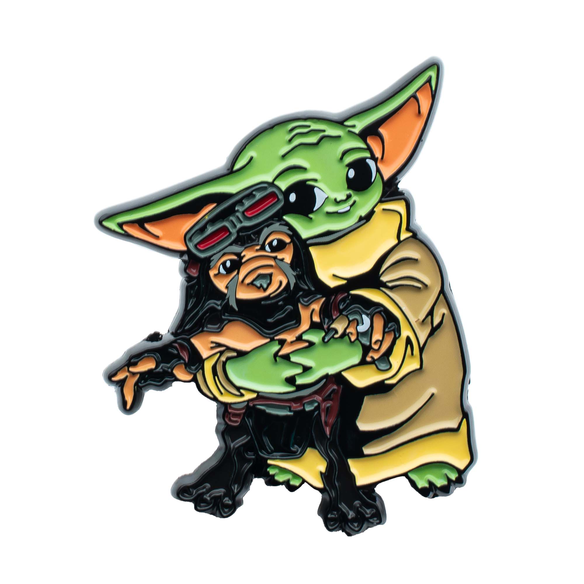 Star Wars Mandalorian 3 Grogu Hug Babu Frik Pin - Jewelry Brands Shop