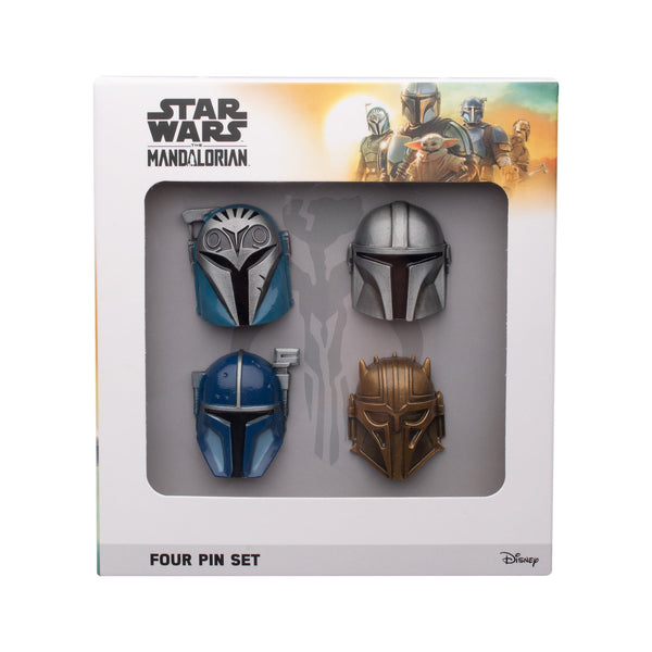 Star Wars Mandalorian 4-pc 3D Helmet Pin Set