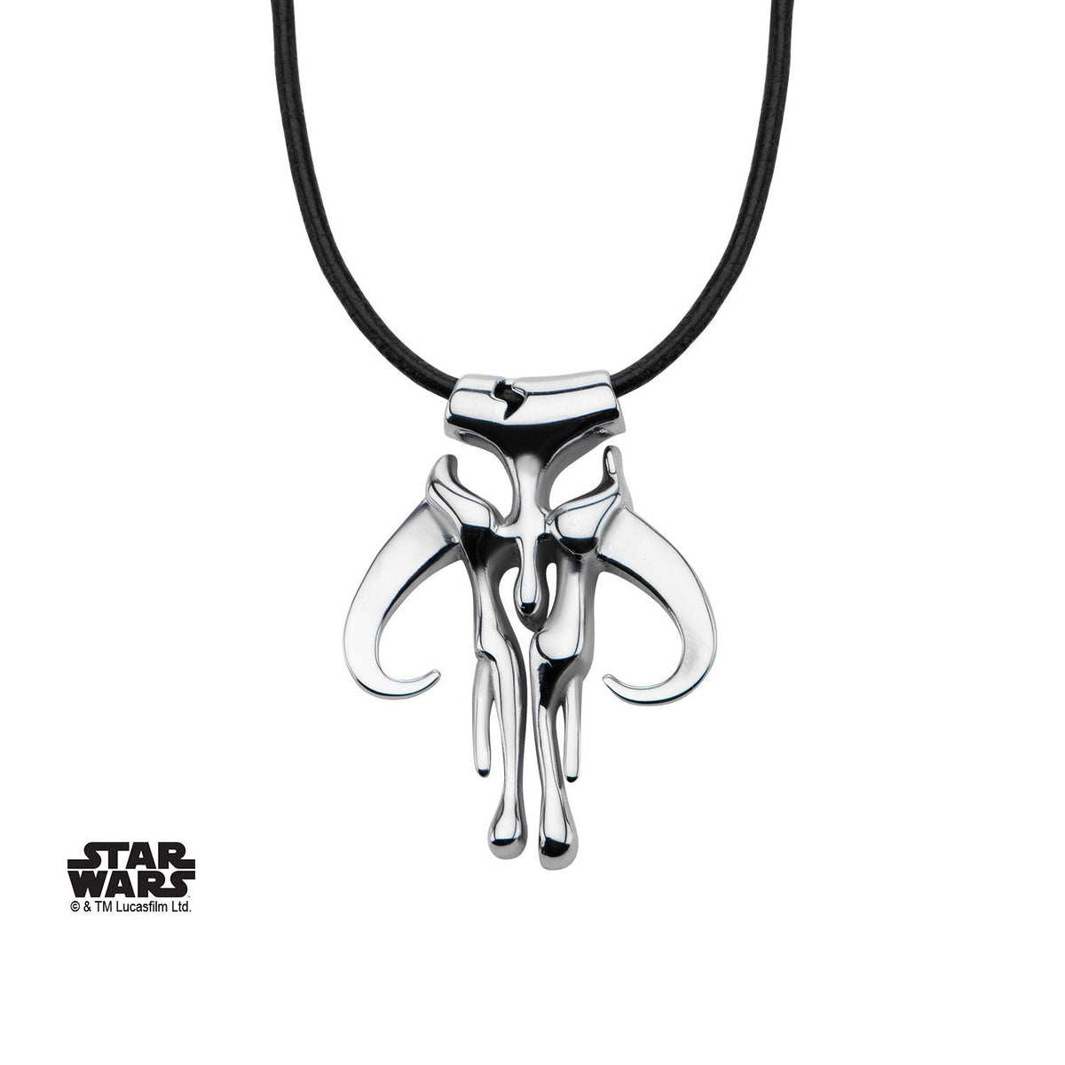 Star Wars Mandalorian Mythosaur Skull Pendant with Leather Cord Necklace