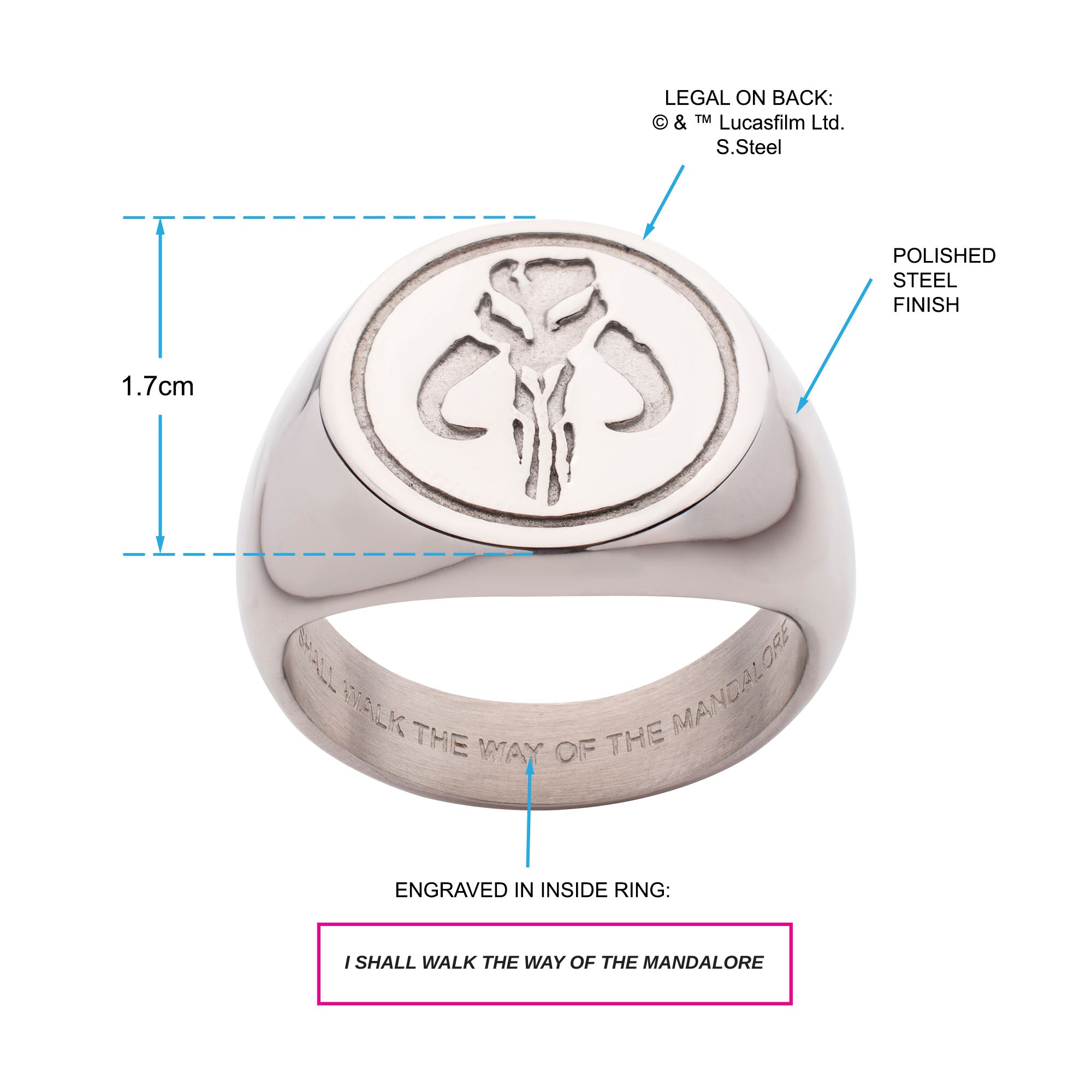 Star Wars Mandalorian Mythosaur Symbol Ring - Jewelry Brands Shop