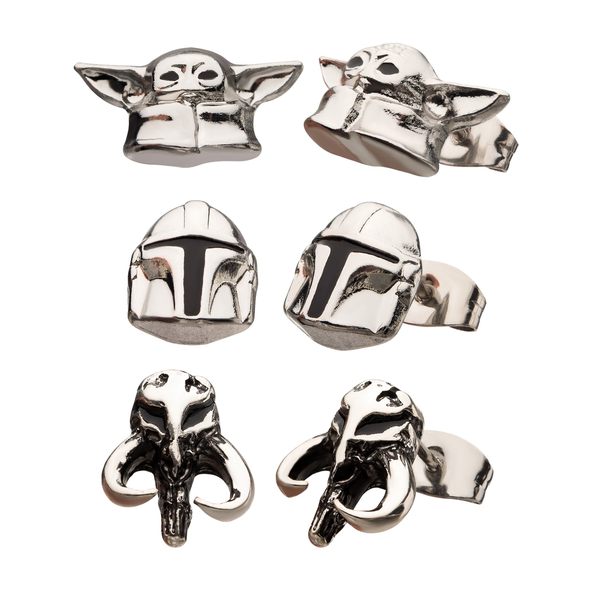 Star Wars Mandalorian Stud Earrings Set (3pcs) [COMING SOON] - Jewelry Brands Shop