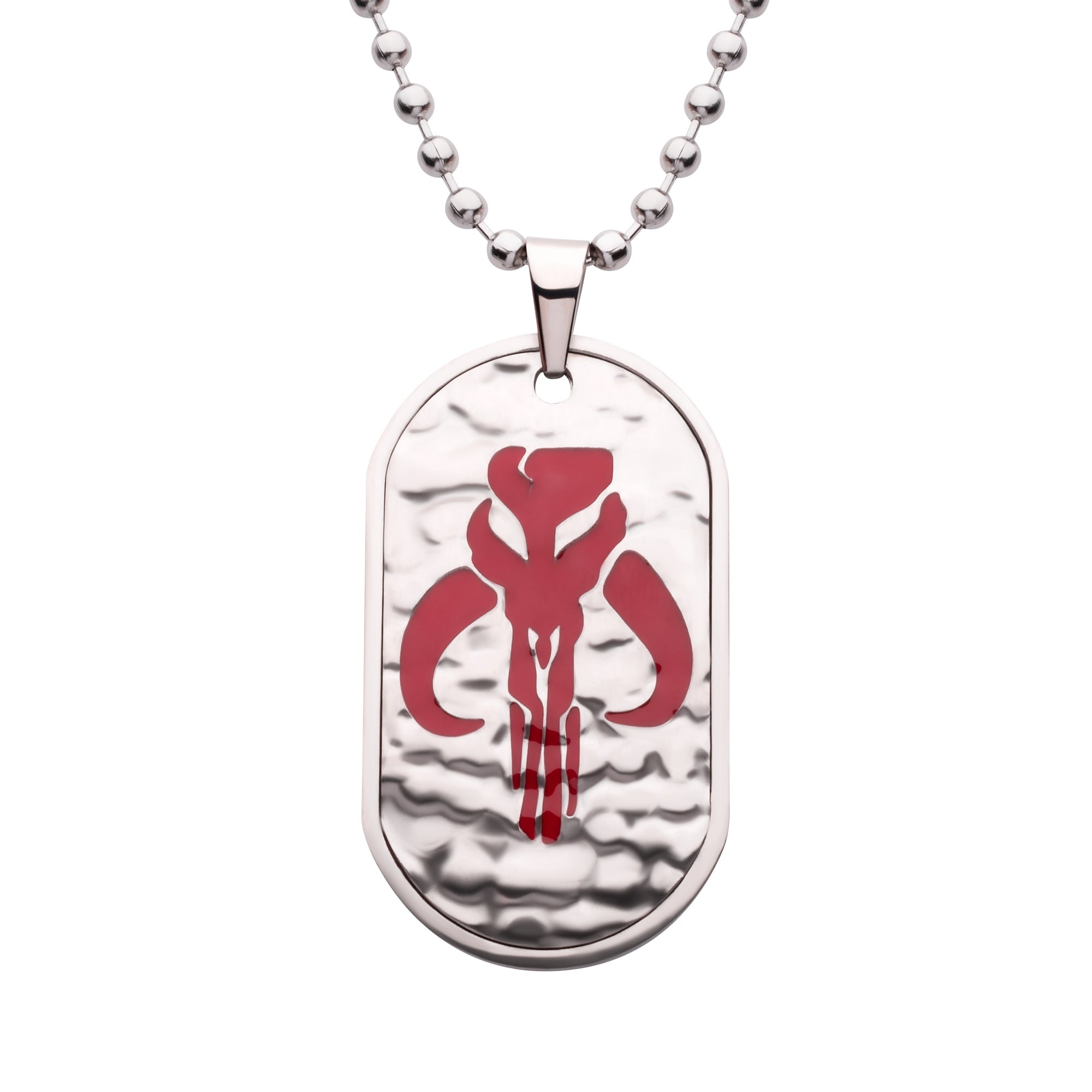 Star Wars Mandalorian Symbol Mythosaur Skull Dog Tag Pendant Necklace - Jewelry Brands Shop